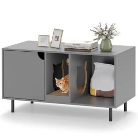 Gray Cat Litter Box Enclosure (Option: default title)