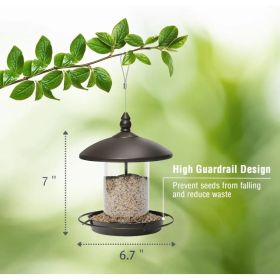 Metal Roof Bird Feeder - Chew Proof for Outdoor Hanging Wild Bird Seeds. Bronze (Option: 1.7lb)