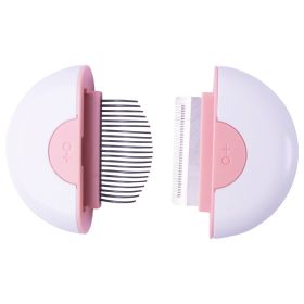 Pet Life 'LYNX' 2-in-1 Travel Connecting Grooming Pet Comb and Deshedder (Color: pink, size: small)